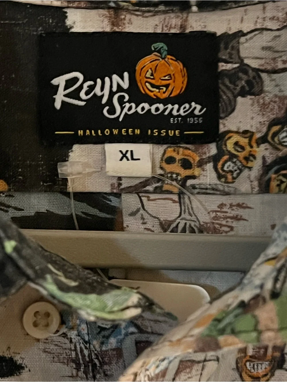 Reyn Spooner Halloween Print Button-Down Shirt XL